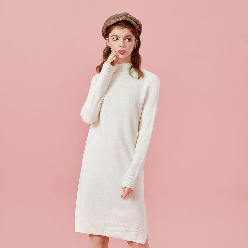 mock turtleneck sweater dress