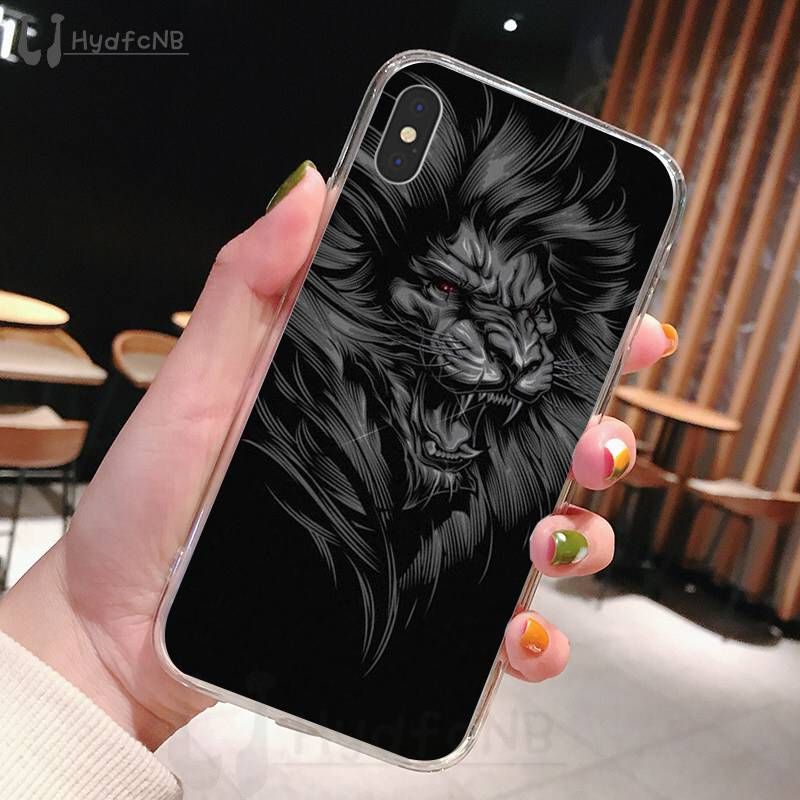 2020 Ilustración león arte bestia tigre de silicona teléfono Funda para iPhone 11 XS