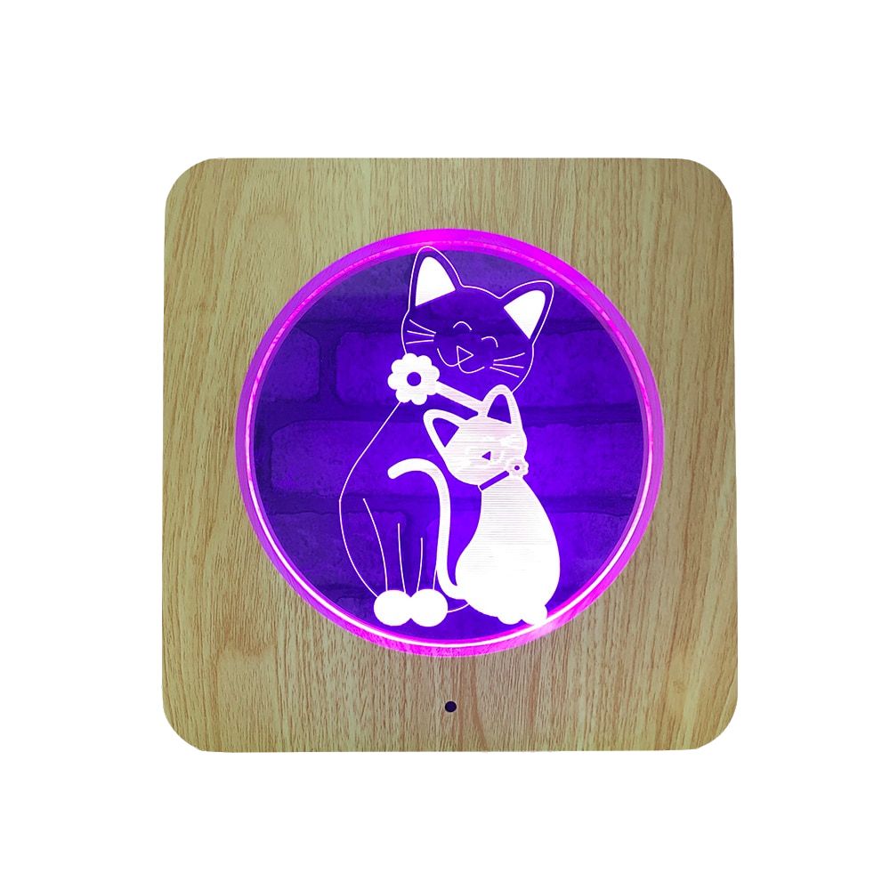 Acheter Sculpture En Bois Led Acrylique Lampe Cartoon Chat Mignon Night 3d 7 Couleurs Animal Chat Dessin Anime Pour La Maison Decoration Lampes Meilleur Cadeau De 28 56 Du Pangyouyulei Fr Dhgate Com