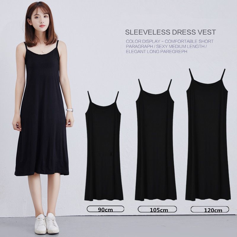 black inner slip dress