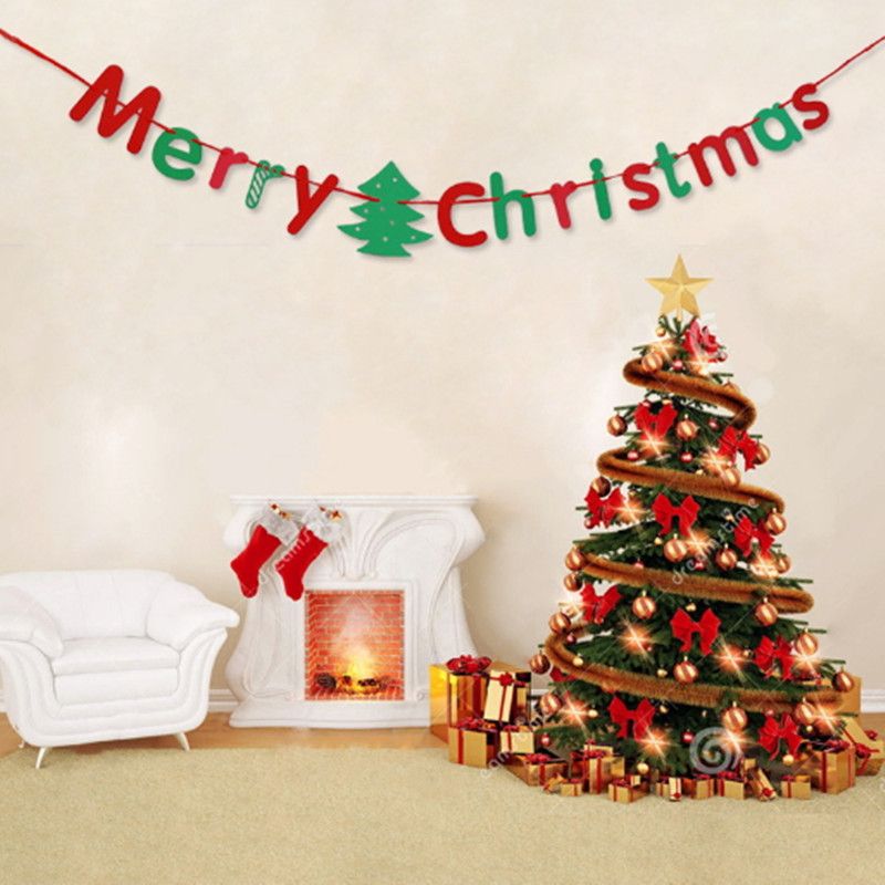 Christmas Decoration Merry Christmas Letters Pennant Flag Banner