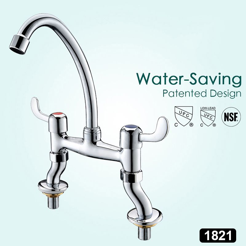 2019 Two Handle Centerset Bathroom Vessel Sink Faucet Modern Brass