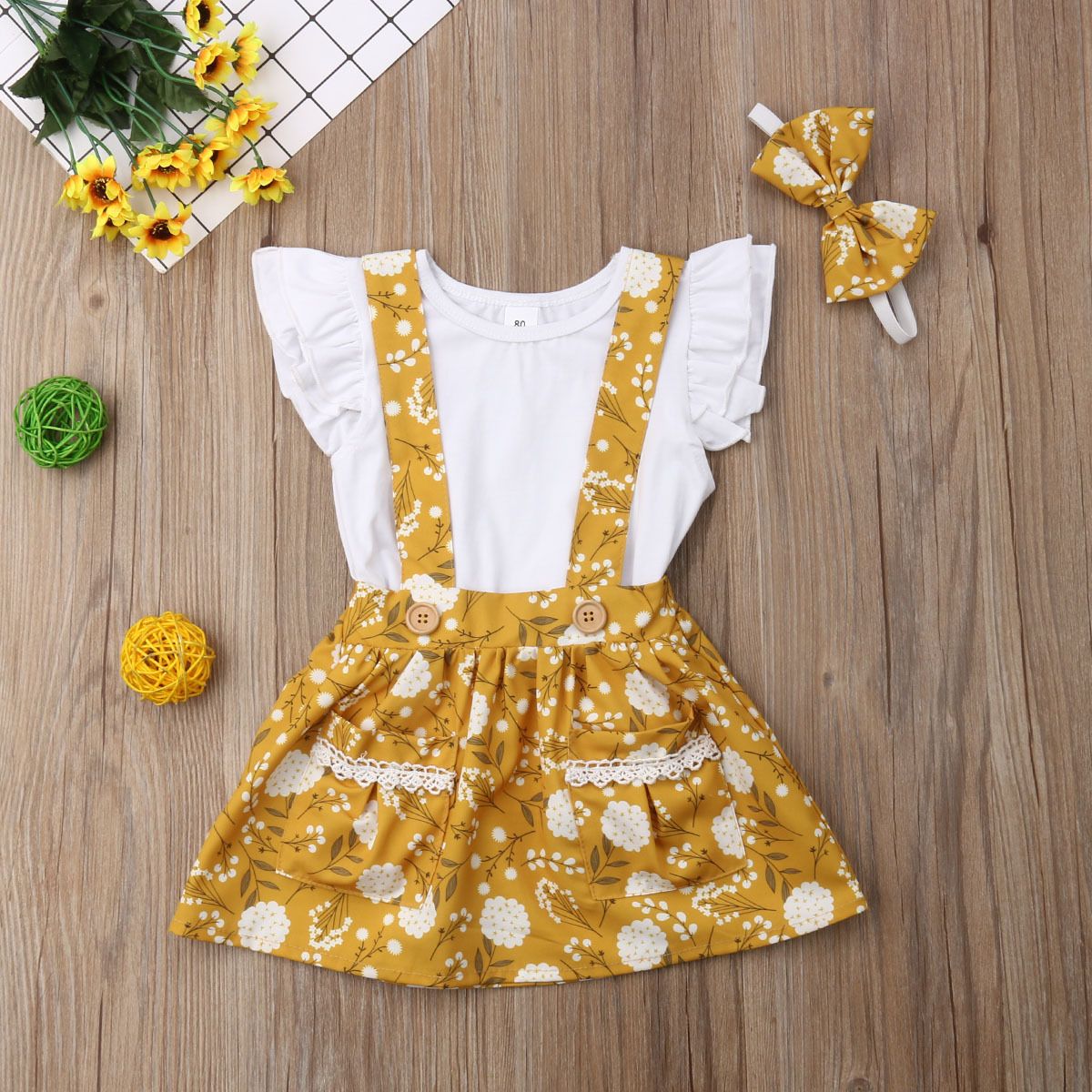 mustard baby girl outfit