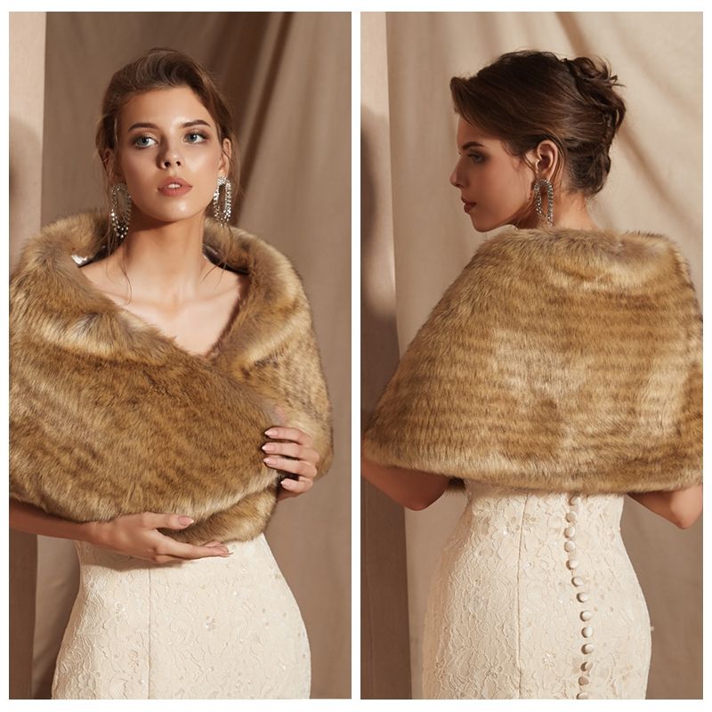 fake fur wrap bridal