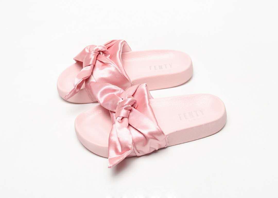 pink and white sandals