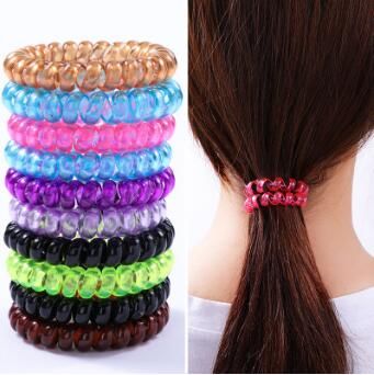 2 Size Mix Colore Black Telephone Line Hair Band High Resilience