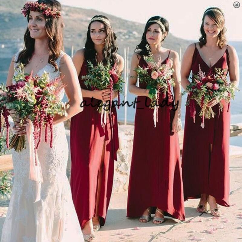 flowers for burgundy bridesmaid dresses