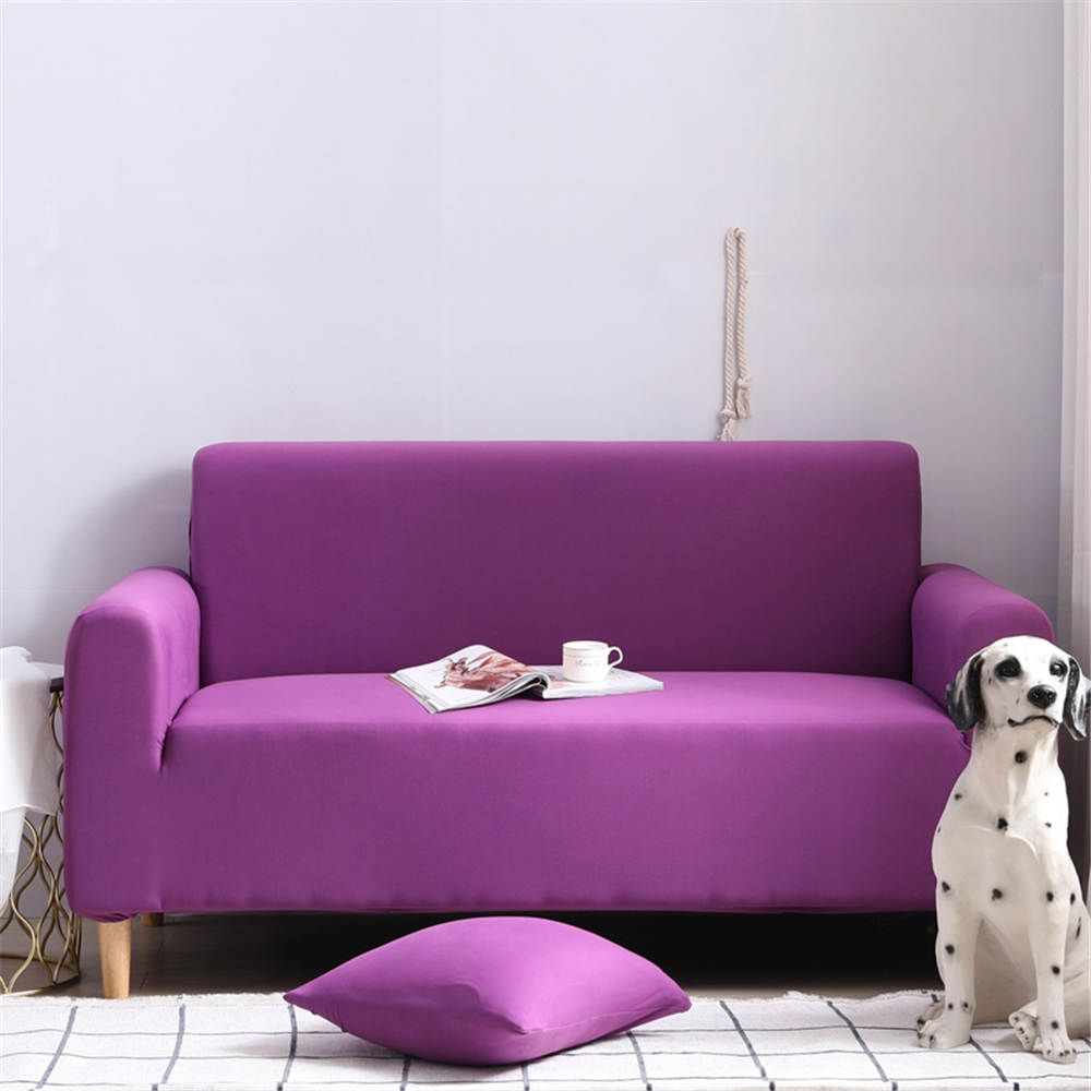 Luxury Purple Couch Covers For Sofas Solid Color For Living Room