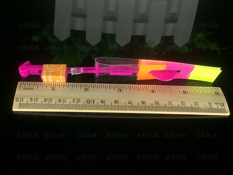 LED Light Up Glowing Whistle Slingshot Flying Arrow Kids Flashing Fly