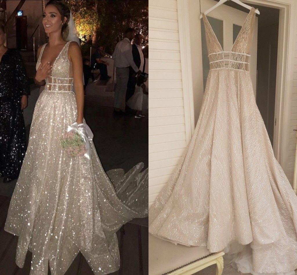 simple sparkly wedding dress