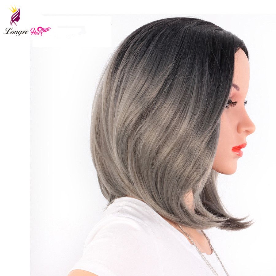 Straight Short Bob Wig For Women Pink Yellow Black Red Purple