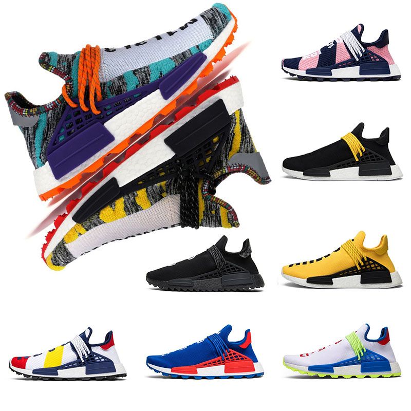 población Caligrafía ojo Adidas NMD Human Race Hu Pharrell Williams Zapatillas de tenis para hombre  Nerd Black Solar Pack