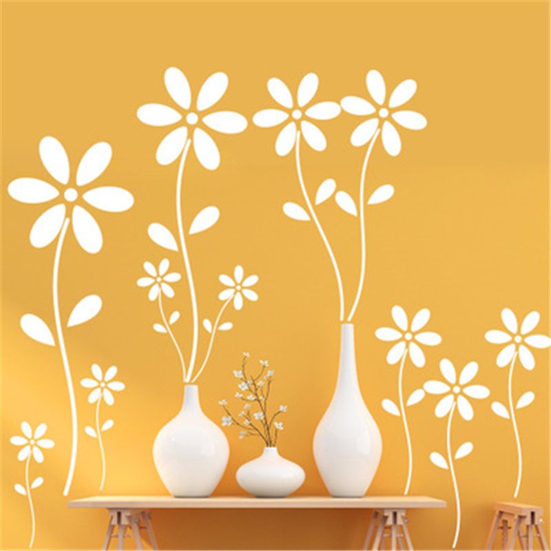 New selling carved wall stickers with small broken flowers TV background  room living room bedroom wall