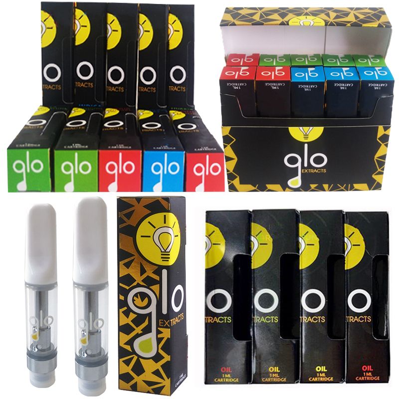New Glo Extracts Vape Cartridges Packaging 1ml 0.8ml Ceramic Vape Carts