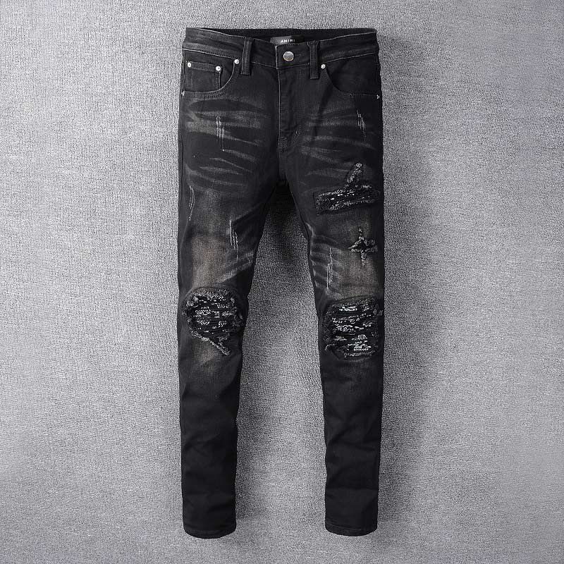 mens jeans with white stitching