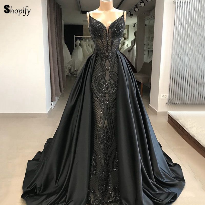 womens black evening gowns