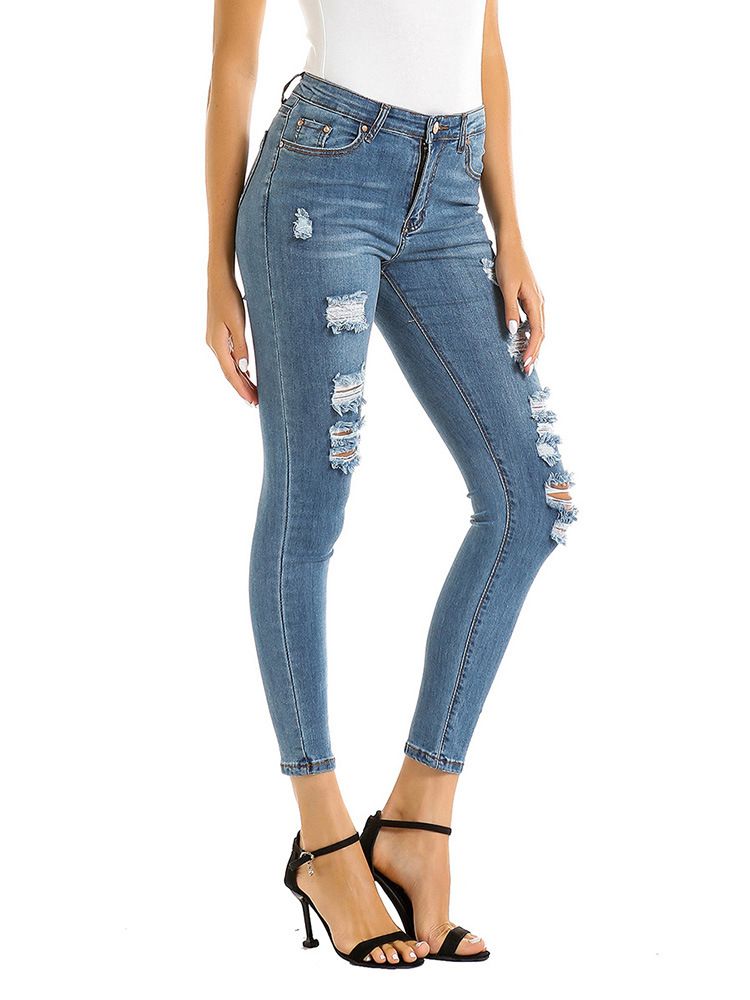 Compra Azul Jeans Rasgados Mujer Delgada Agujero Retro De Cintura Alta Jean  Capris Altura Del Tobillo Nueve De Los Pantalones Vaqueros Femme Taille  Alta 70019 Barato | Entrega Rápida Y Calidad | Es.Dhgate