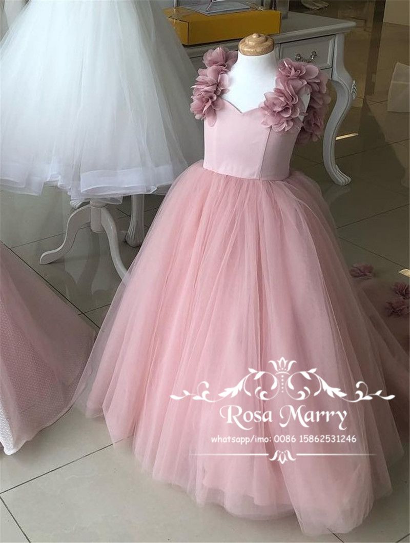 blush and burgundy flower girl dress