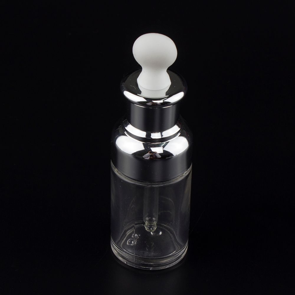 Wholesale Straight Round Glass Dropper Bottle 20ml With Clear Body And