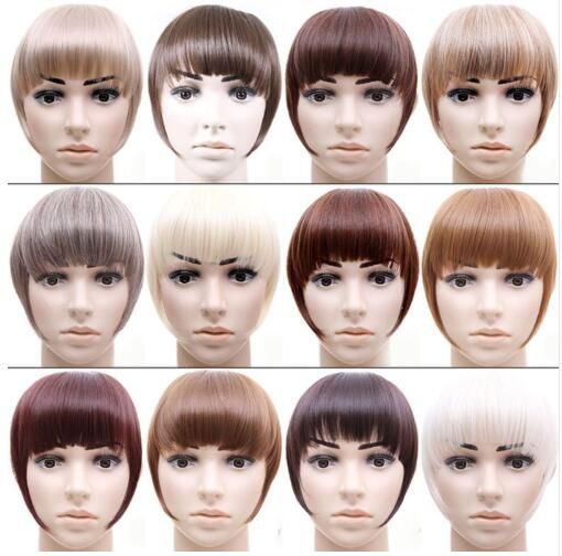 Short Front Neat Bangs Clip In Bang Fringe Hair Extensions