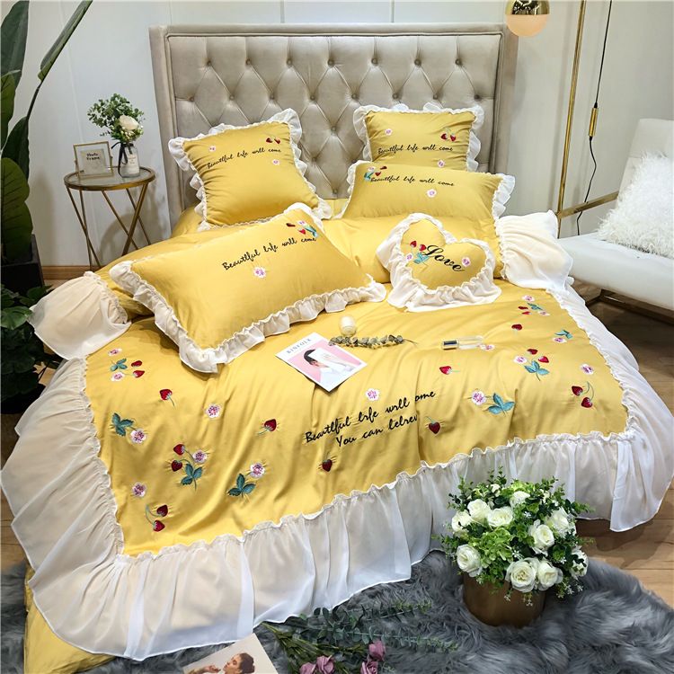 Bedding Sets Princess Chiffon Bedding Cotton Gong Satin Cotton