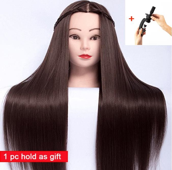 2020 65cm Hair Styling Mannequin Head Maroon Hair Long Hair Hairstyle