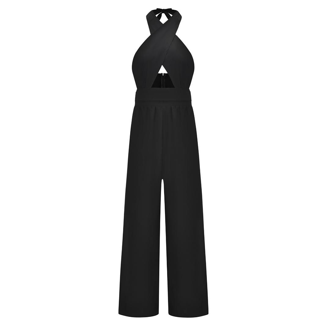 cross halter jumpsuit