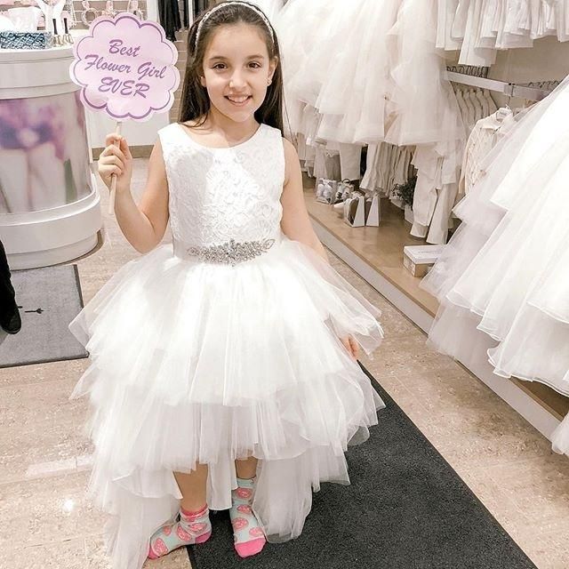 lace top tulle skirt flower girl dress