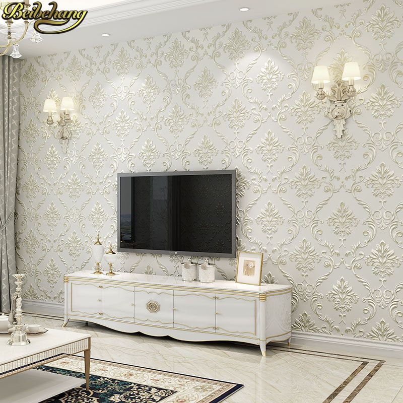 53x300cm European Damascus Floral Wallpaper For Walls 3 D Textured