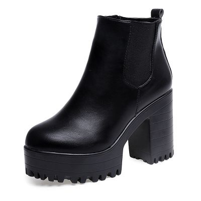 2019 New Fashion Women Boots Square Heel Platforms Zapatos Mujer