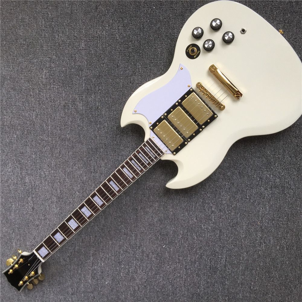 Compra Envío Gratis Crema Personalizada Amarillo Sg Caoba 3 Pastillas  Guitarra Eléctrica Guitarra China Barato | Entrega Rápida Y Calidad |  Es.Dhgate
