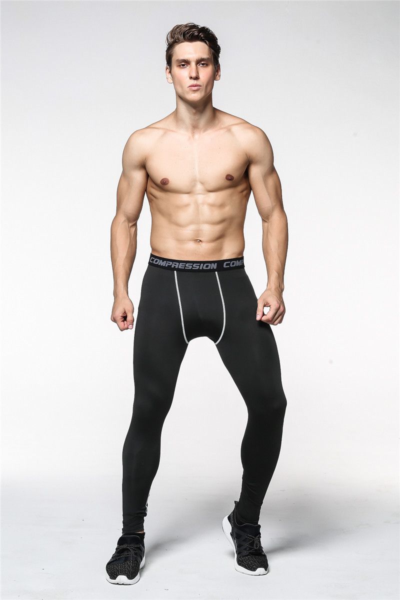 Fitness Wear Gym Tights Men Pure Color 