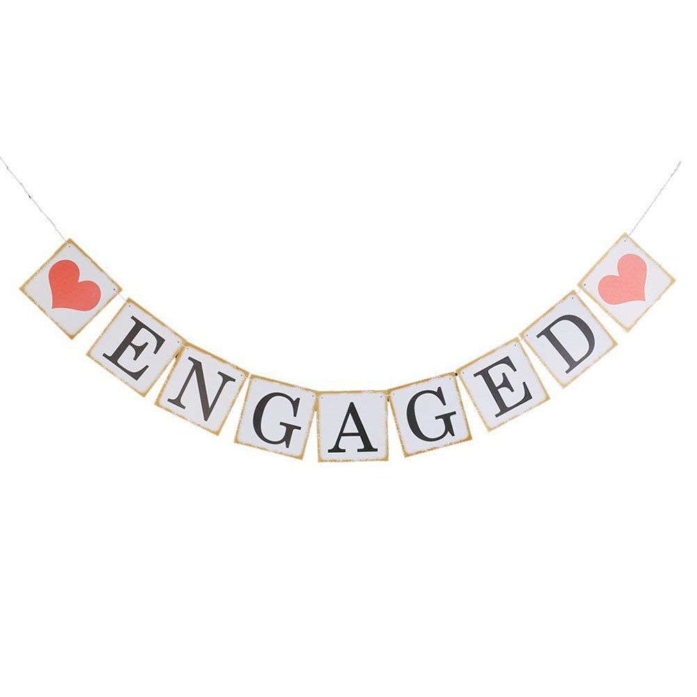 Engaged Banner Burlap Bunting Garland Bridal Shower Party