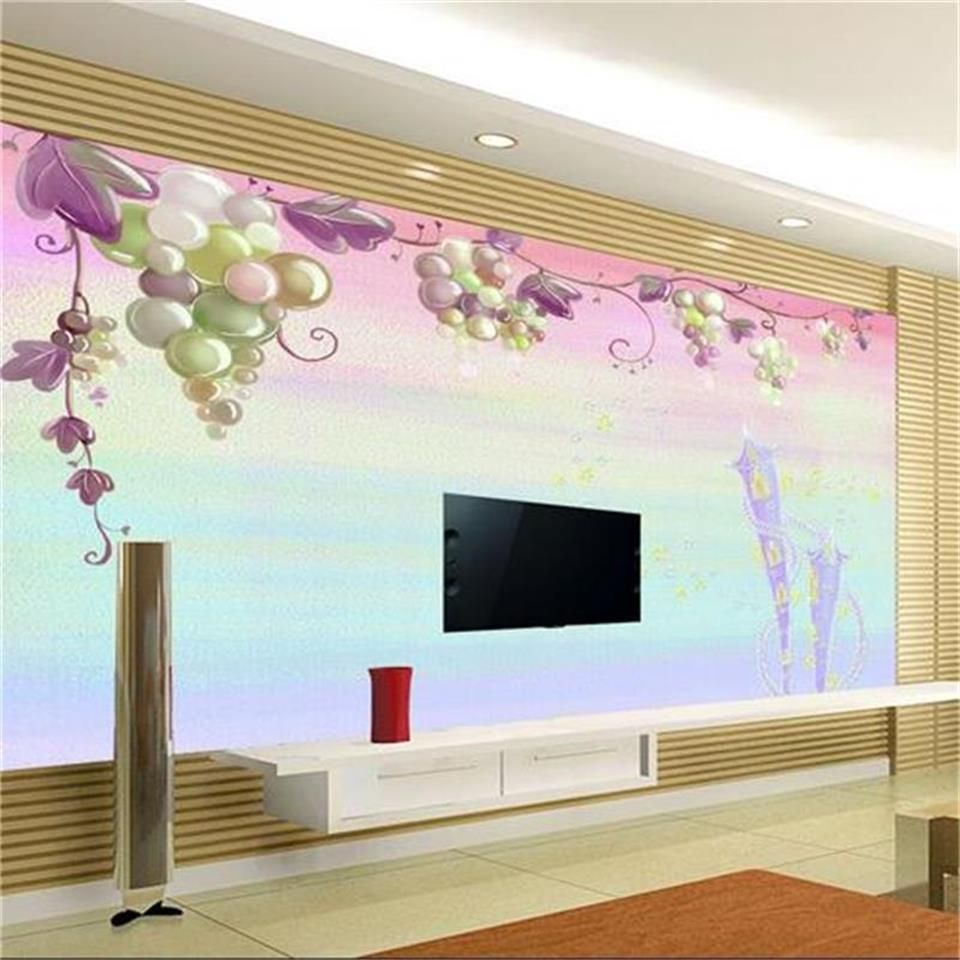 custom 3d photo wallpaper mural livingroom kids room grape cartoon picture  painting sofa TV background wall