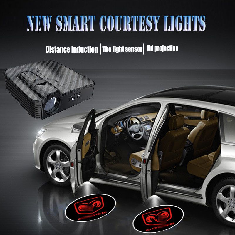 2019 Carbon Fiber Exterior For Dodge Auto Wireless Welcome Light