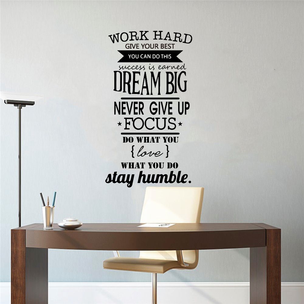 Dream Big Never Give Up Quotes Work Hard Sentences vinyl Wall sticker Mural Bedroom Decor wallpaper Dream Big Never Give Up Quotes Work Hard Sentences vinyl Wall sticker Mural Bedroom Decor wallpaper