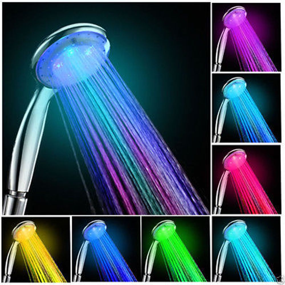 Cabezal de ducha colorido Hogar Baño 7 colores LED Cambio de luz de resplandor 