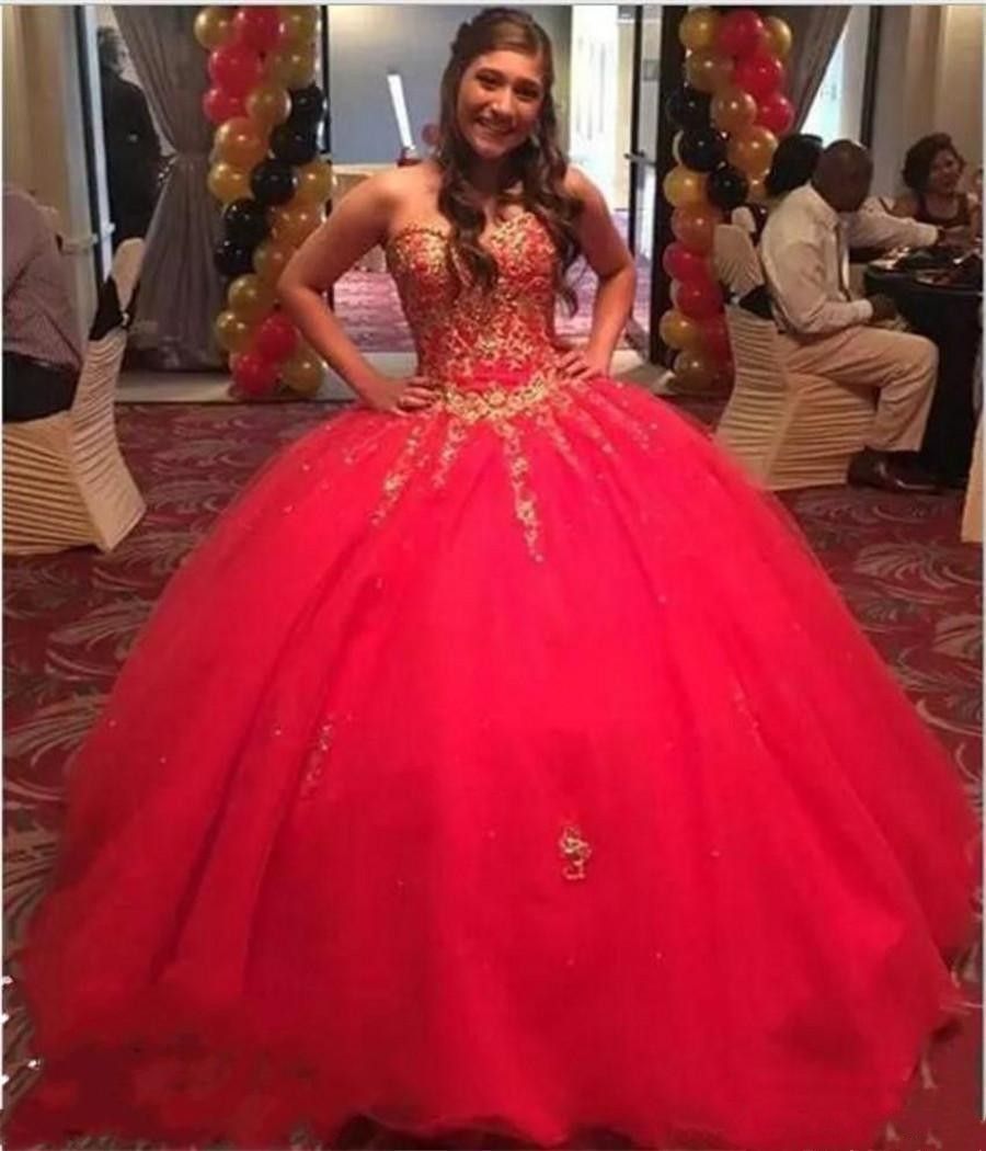 red sweet 16 dress