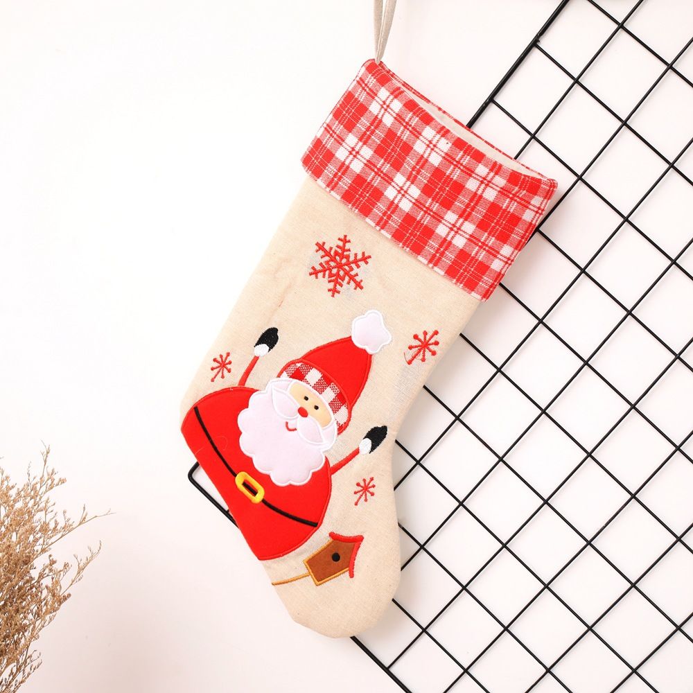 Simple Style Lattice Santa Snowman Gift Pendant Christmas Tree