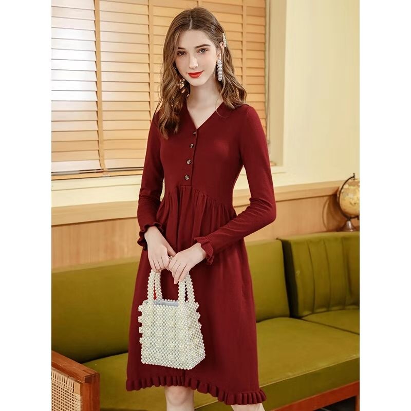 Acquista Donne Autunno Inverno Vestito Maglione Di Design Di Lusso Maglioni  Lunghi Abiti Delle Donne Vestito Lavorato A Maglia Classico Scollo A V  Epoca Impero Capesante Regalo SML A 28,7 € Dal