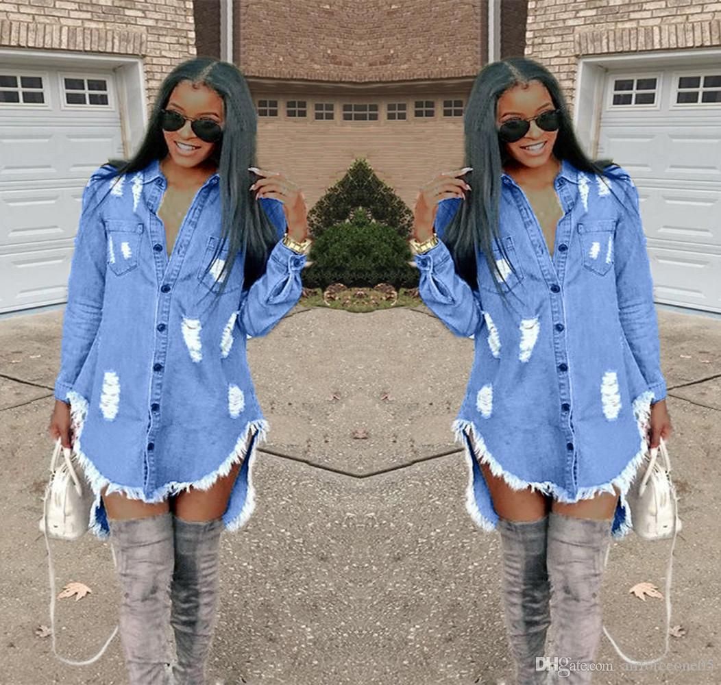 plus size blue jean shirt dress