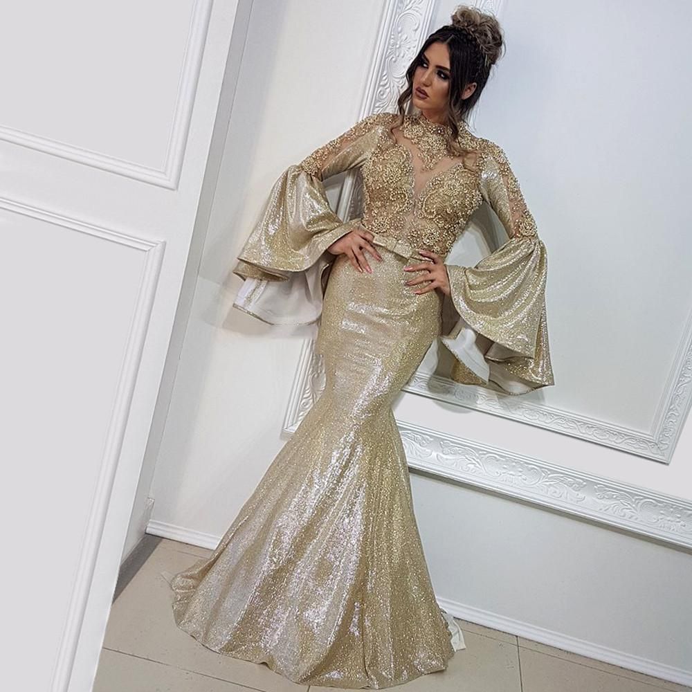 long sleeve gala gowns