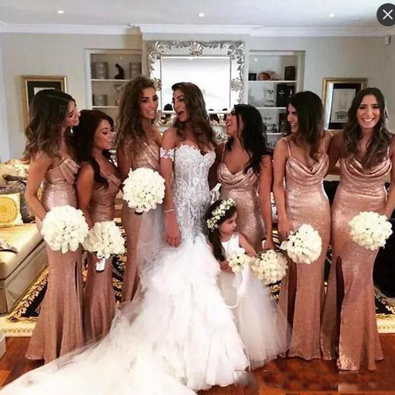 dhgate gold sequin bridesmaid dress