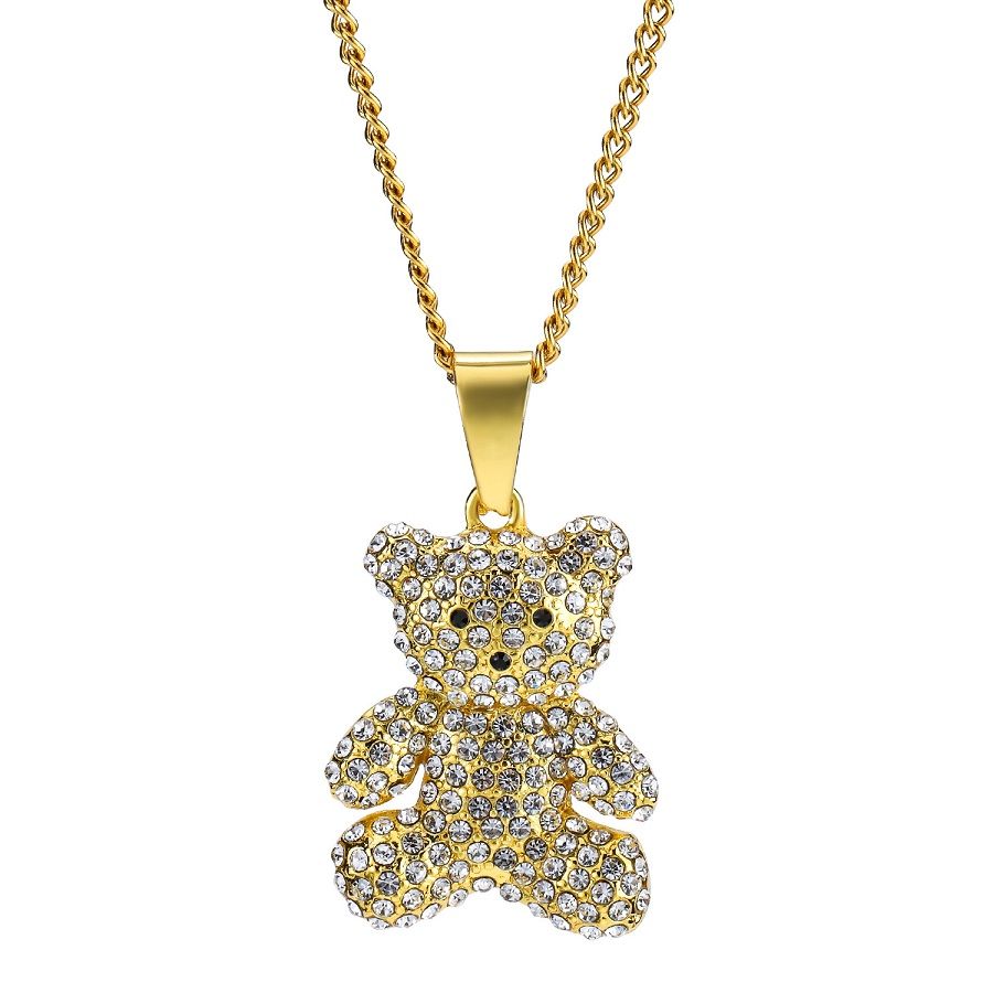 Men Women Charm Gold Silver Bear 