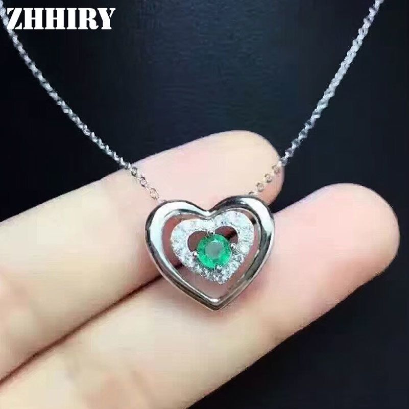 Satin Al Zhhiry Dogal Zumrut Kolye Kolye Hakiki 925 Gumus Icin Kadinlar Kalp Seklinde Gercek Tas Guzel Taki Tl1 070 77 Dhgate Comda