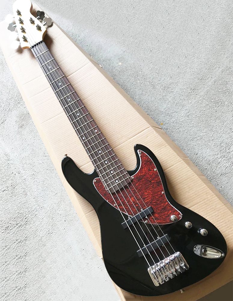 Compra 6 Cuerdas De Bajo Eléctrico Para Guitarra, Negras Con Ribete De  Perla Roja, Herrajes Cromados, Escamas De Palisandro, Servicio  Personalizado Barato | Entrega Rápida Y Calidad | Es.Dhgate