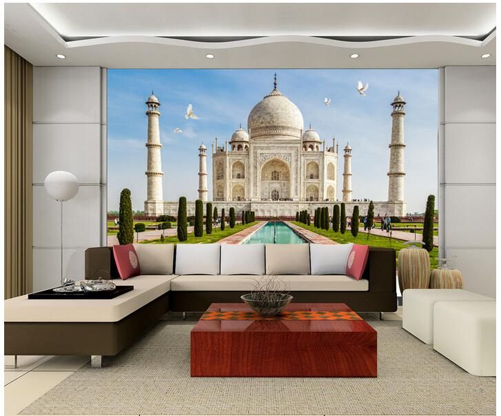 WDBH custom photo 3d wallpaper Indian Taj Mahal tv background painting home  decor living room 3d