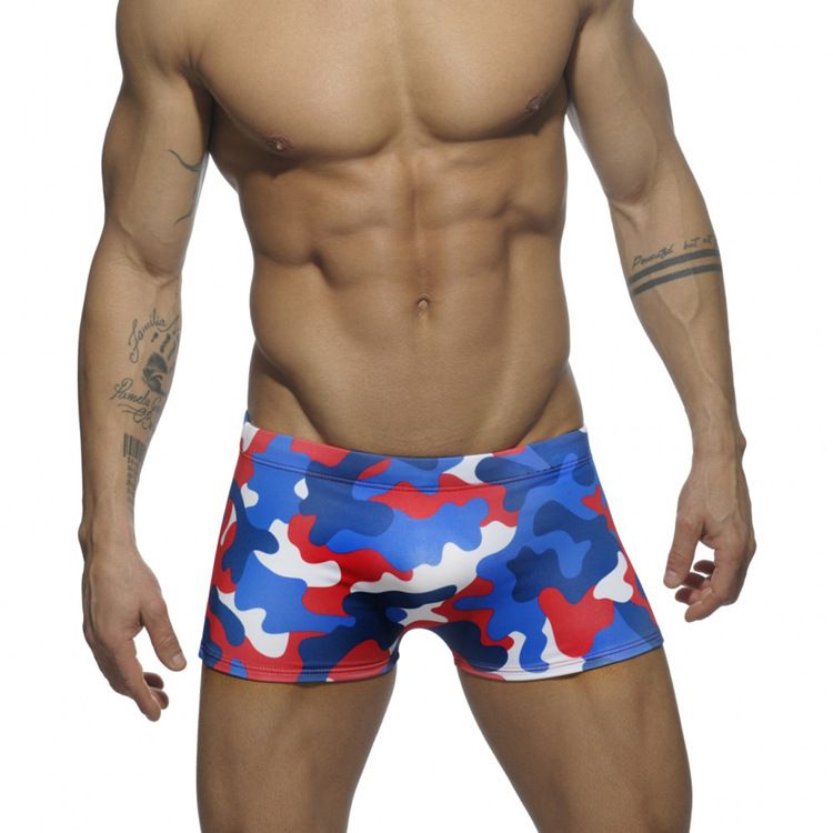 Men Swimwear Shorts Camouflage Shorts Beach Trunks Pants Stretchy Printed Shorts 