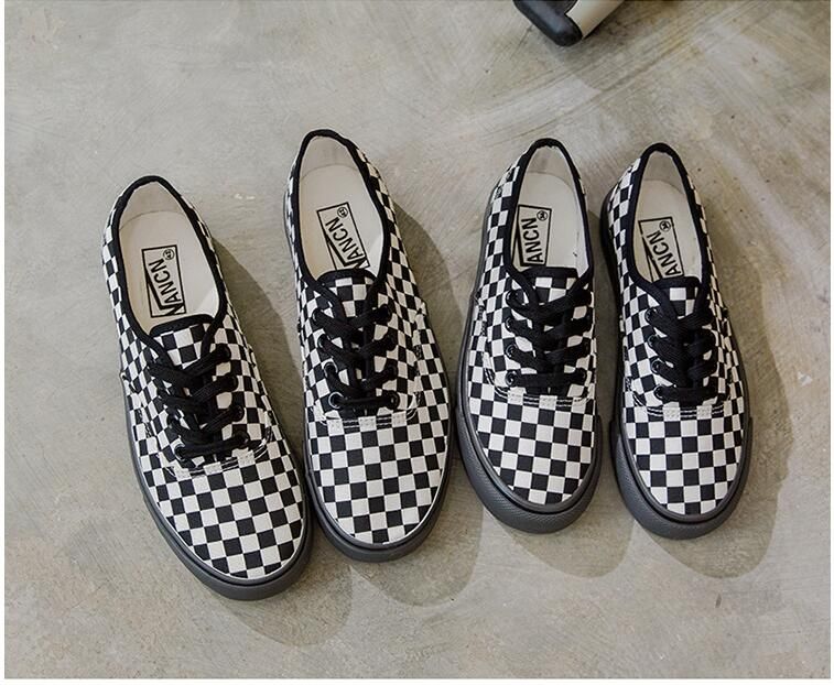 checkered canvas shoes