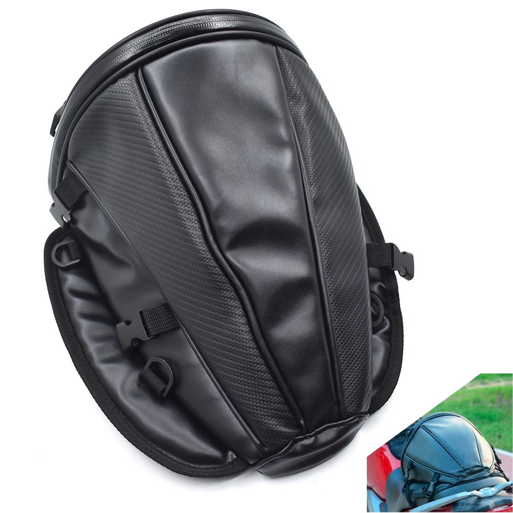 leather motorcycle tail bag